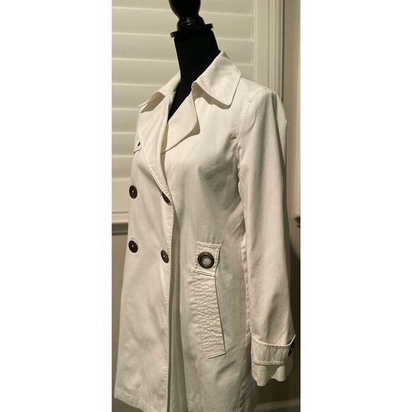 Via Spiga Double Breasted Trench Coat White Size 8 - Picture 1 of 7